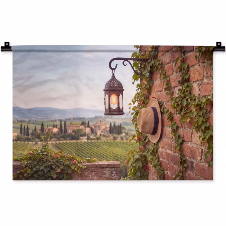 Wandkleed - Lantaarn - Wijngaard - Landschap - Italiaans — 1