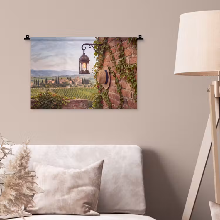 Wandkleed - Lantaarn - Wijngaard - Landschap - Italiaans — 2
