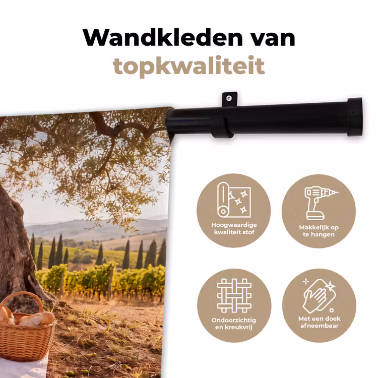 Wandkleed - Picknick - Wijngaard - Landschap - Zomer - Eten — 3