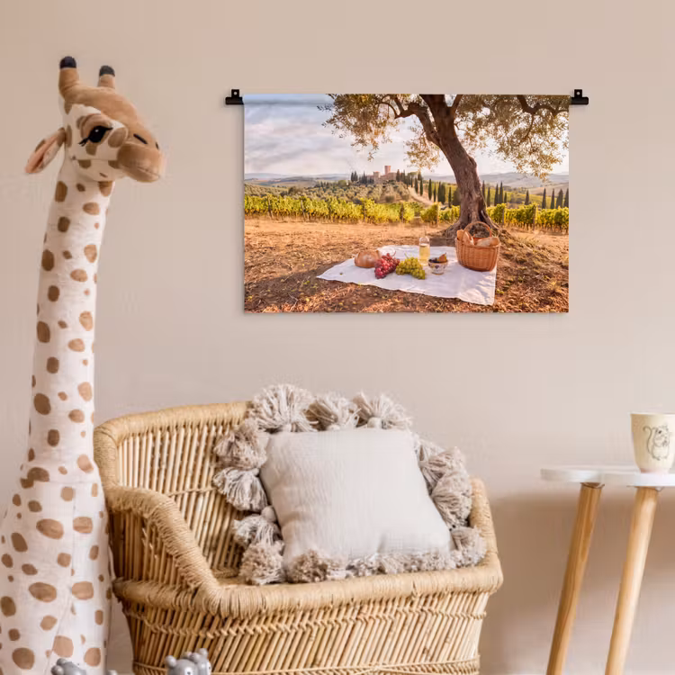 Wandkleed - Picknick - Wijngaard - Landschap - Zomer - Eten — 5