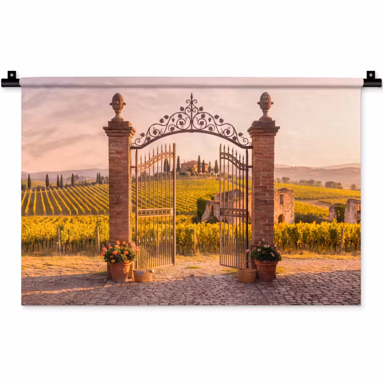 Wandkleed - Poort - Landschap - Platteland - Zonlicht - Warm — 1