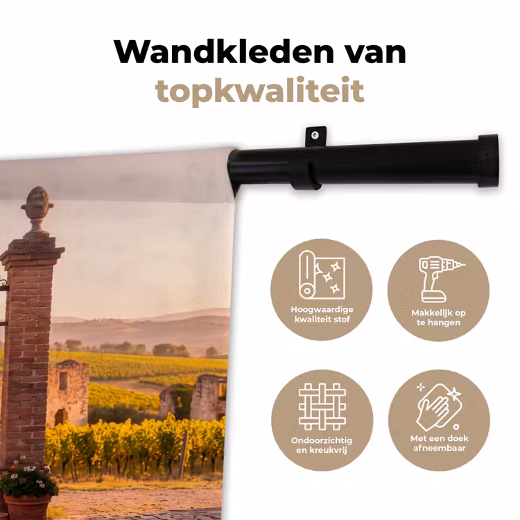 Wandkleed - Poort - Landschap - Platteland - Zonlicht - Warm — 3