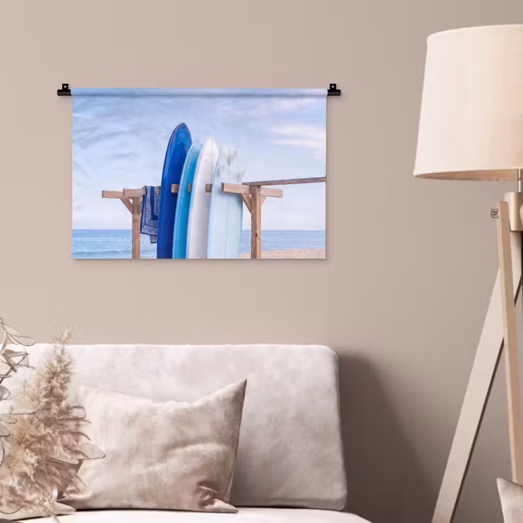 Wandkleed - Surfplank - Strand - Zomer - Blauw - Water — 2