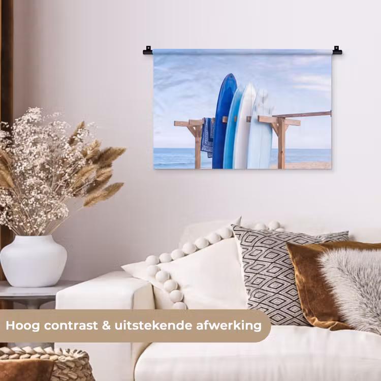Wandkleed - Surfplank - Strand - Zomer - Blauw - Water — 4