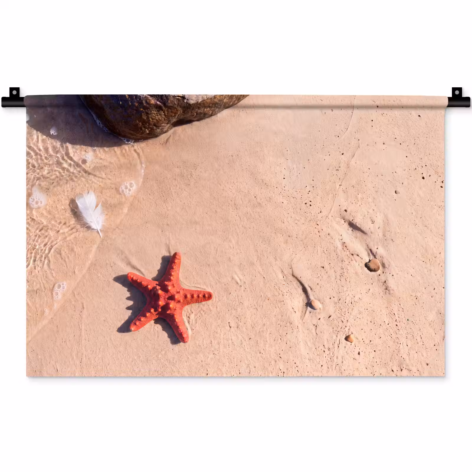 Wandkleed - Dieren - Strand - Zee - Natuur - Rood — 1