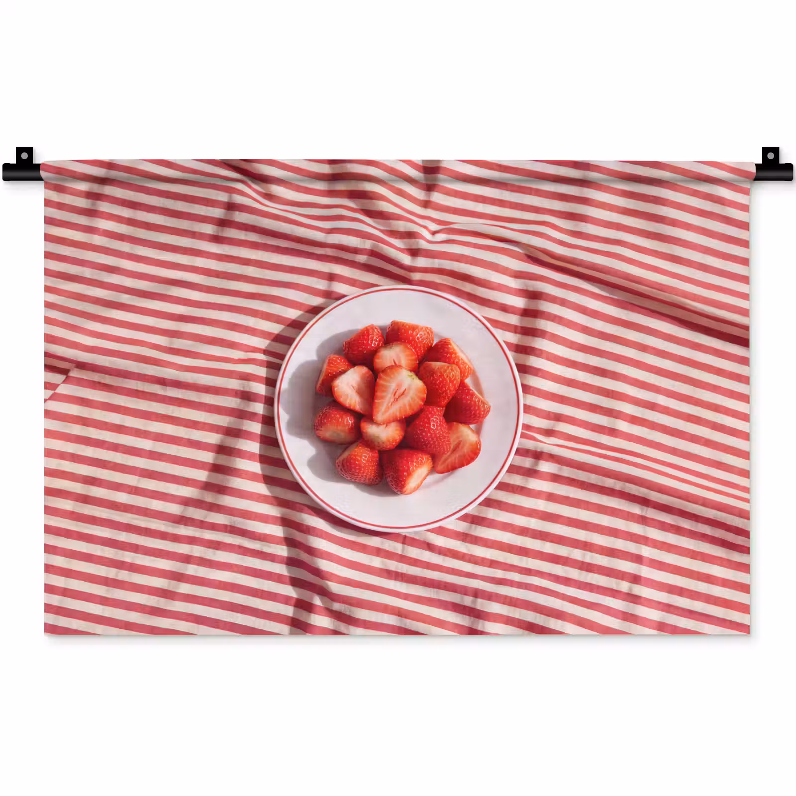 Wandkleed - Eten - Aardbeien - Fruit - Zomer - Rood — 1