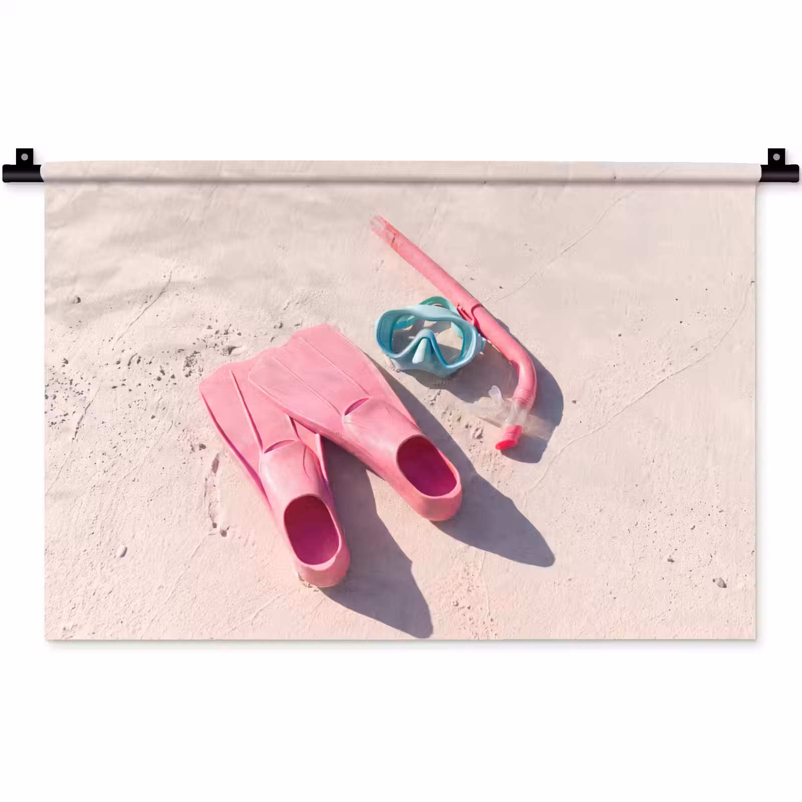 Wandkleed - Snorkelset - Strand - Zomer - Roze — 1