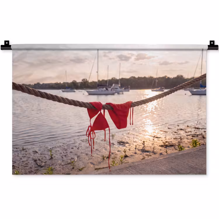 Wandkleed - Badkleding - Rood - Zomer - Water - Zonsondergang — 1