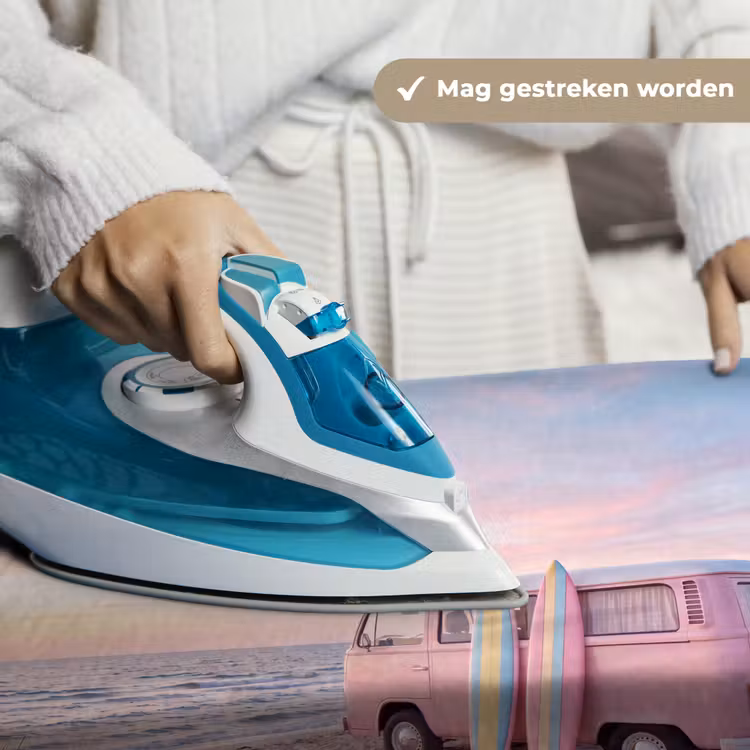 Wandkleed - Busje - Strand - Surfplank - Zomer - Roze — 6