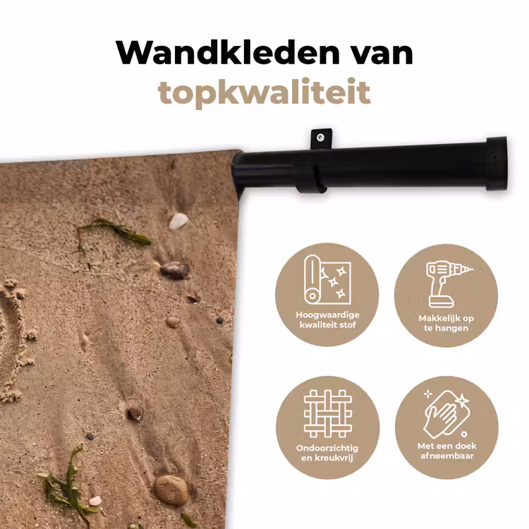 Wandkleed - Dieren - Hart - Strand - Zand - Roze — 3