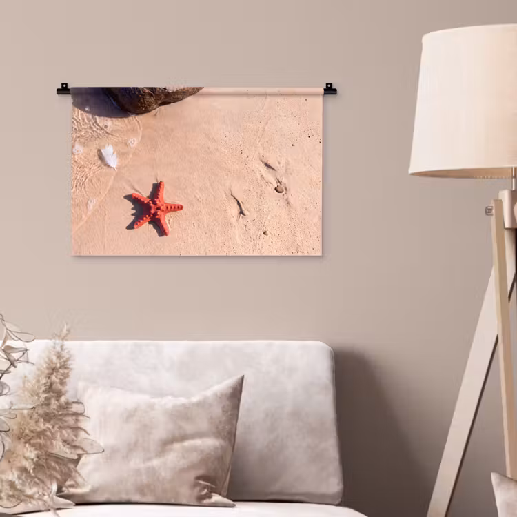 Wandkleed - Dieren - Strand - Zee - Natuur - Rood — 2