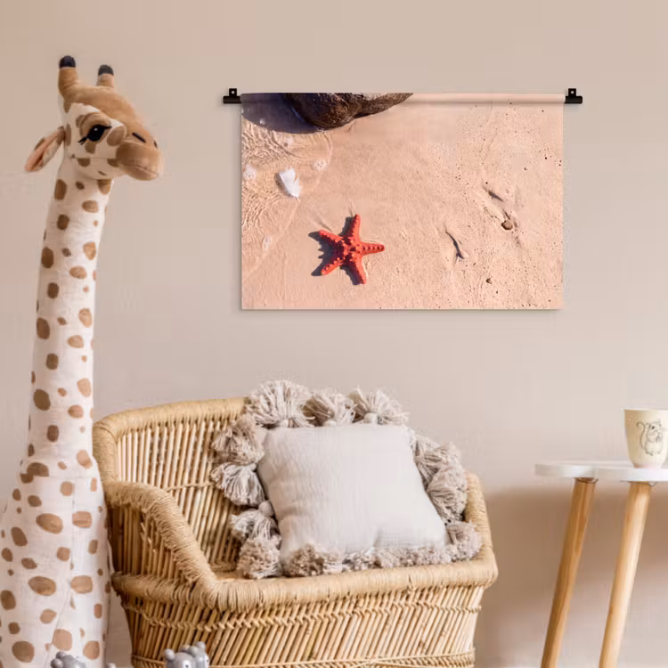 Wandkleed - Dieren - Strand - Zee - Natuur - Rood — 5