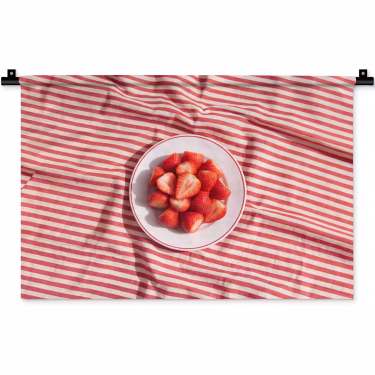 Wandkleed - Eten - Aardbeien - Fruit - Zomer - Rood — 1