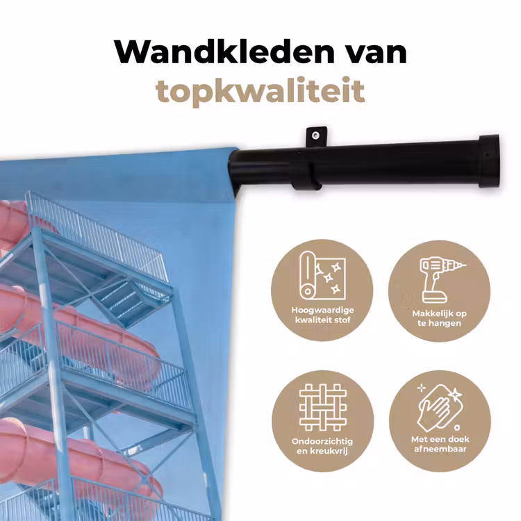 Wandkleed - Glijbaan - Waterpark - Spiraal - Modern - Roze — 3