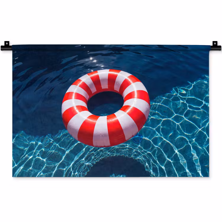 Wandkleed - Recreatie - Water - Zomer - Rood - Wit — 1