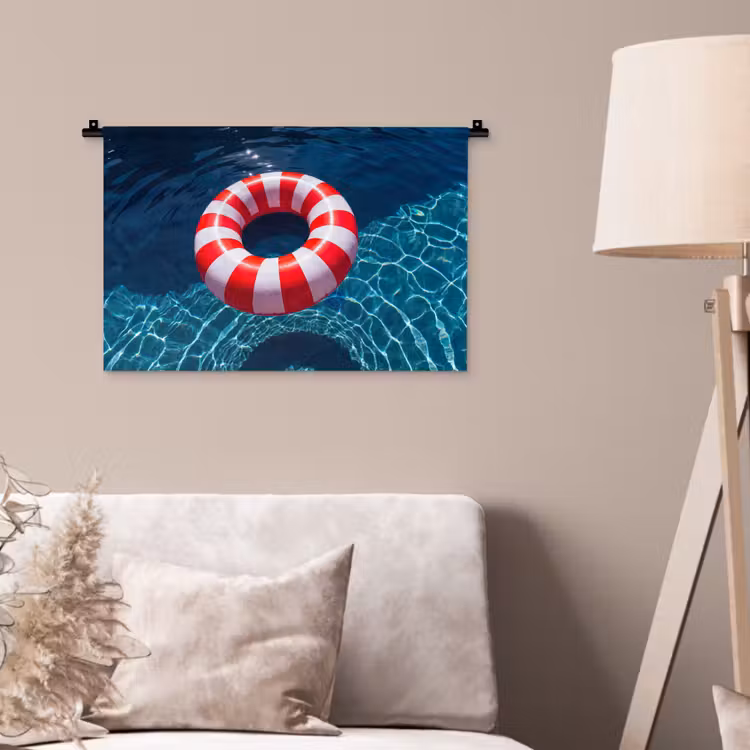 Wandkleed - Recreatie - Water - Zomer - Rood - Wit — 2