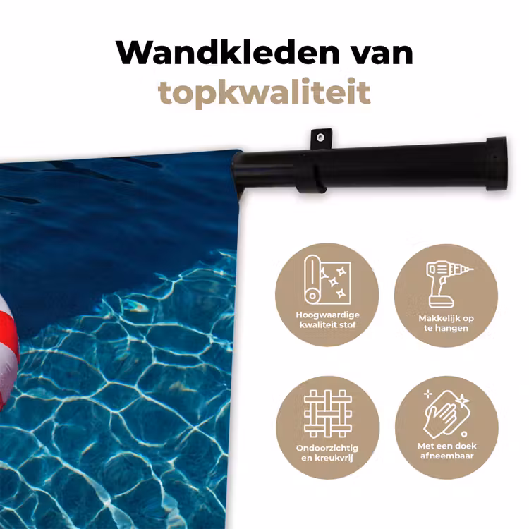 Wandkleed - Recreatie - Water - Zomer - Rood - Wit — 3