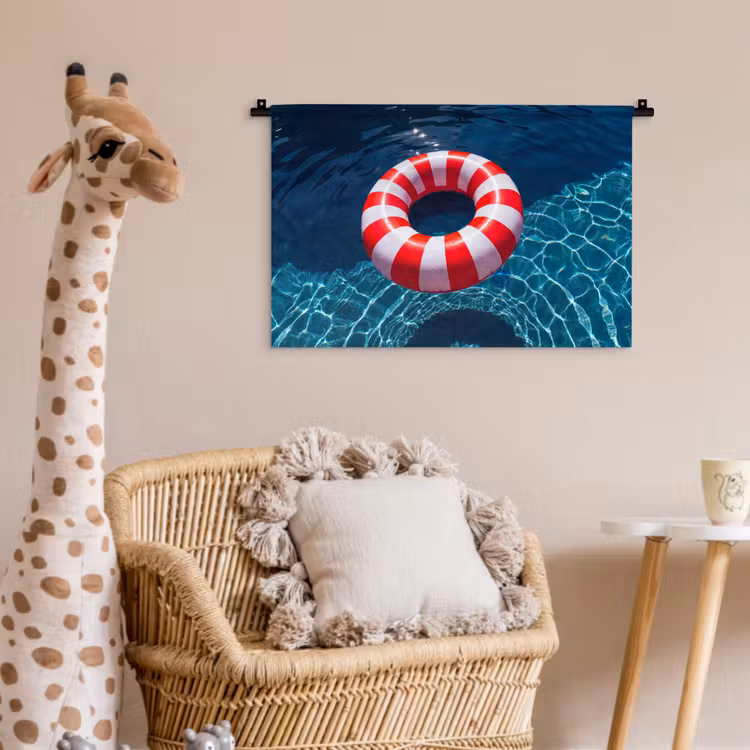Wandkleed - Recreatie - Water - Zomer - Rood - Wit — 5