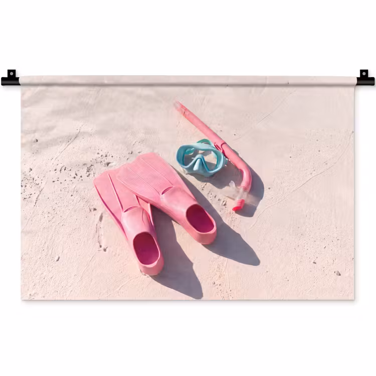 Wandkleed - Snorkelset - Strand - Zomer - Roze — 1