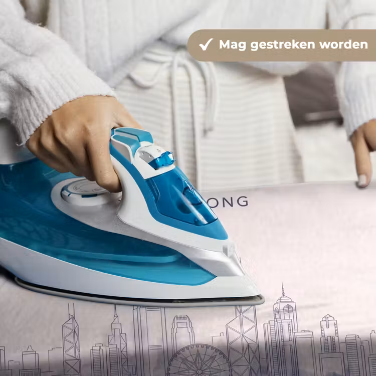 Wandkleed - Stad - Skyline - Water - Lijntekening - Blauw — 6