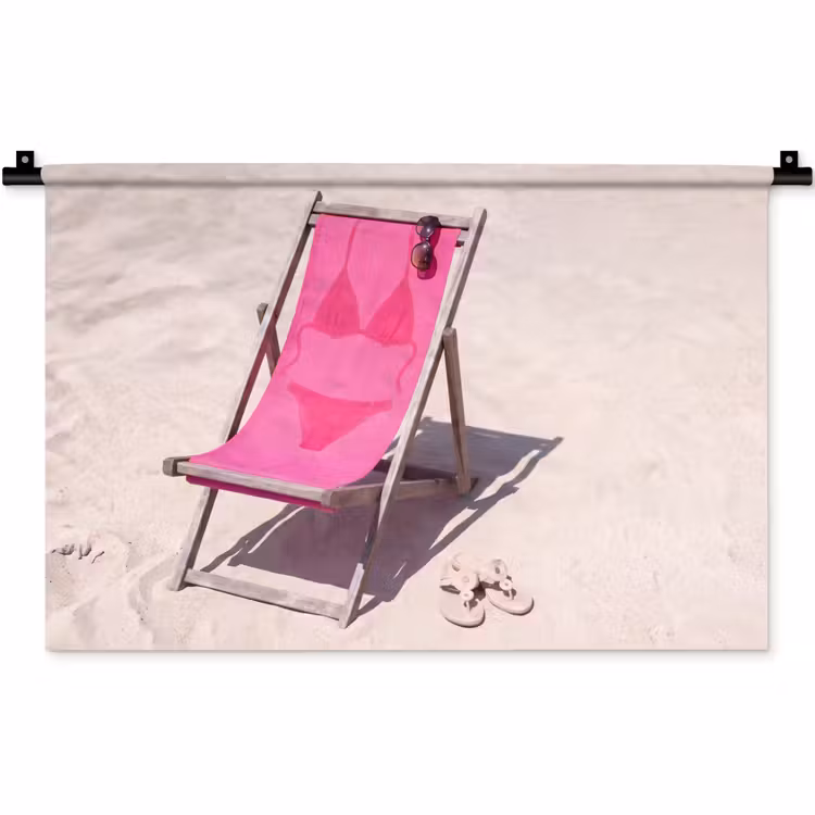 Wandkleed - Strand - Ligstoel - Badkleding - Zomer - Roze — 1