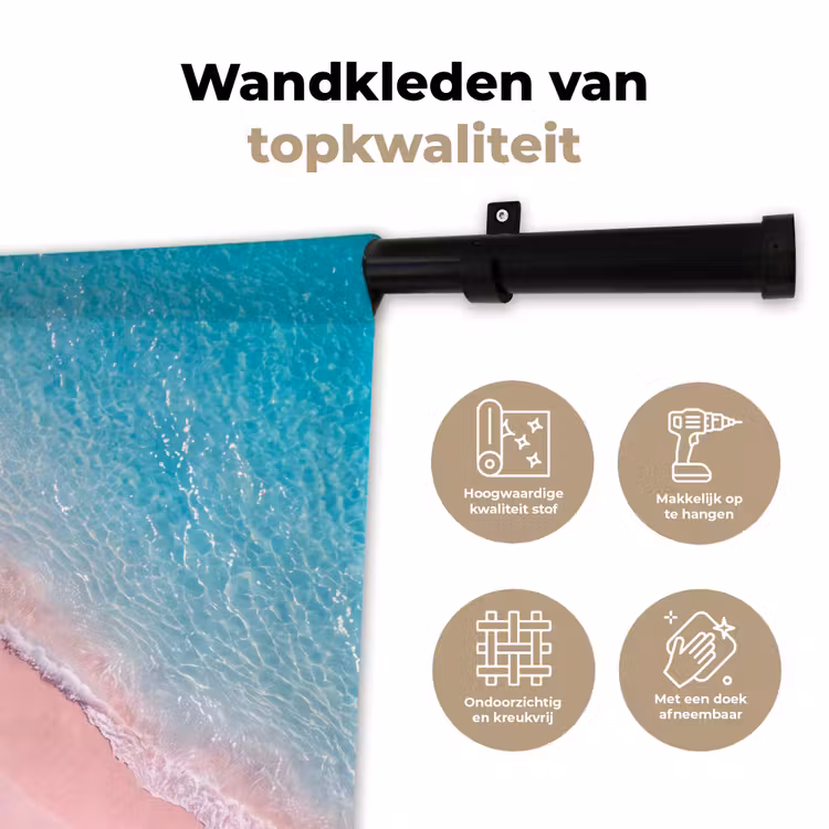Wandkleed - Strand - Roze zand - Zee - Zomer - Natuur — 3
