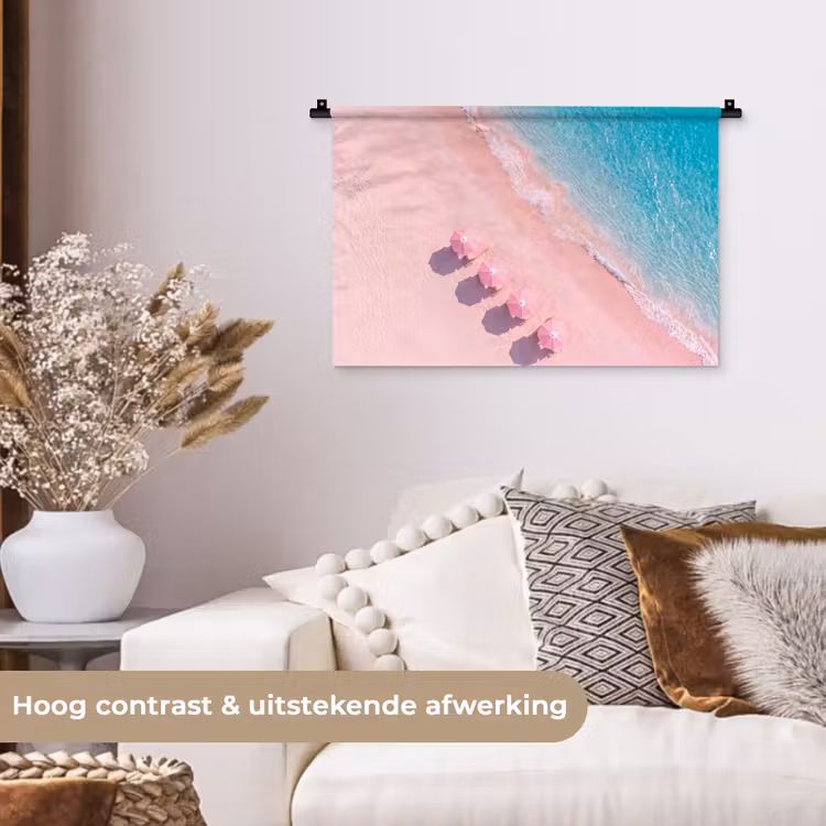 Wandkleed - Strand - Roze zand - Zee - Zomer - Natuur — 4
