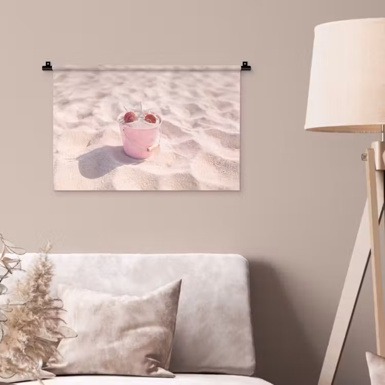 Wandkleed - Strand - Schelpen - Zomer - Roze - Decoratie — 2