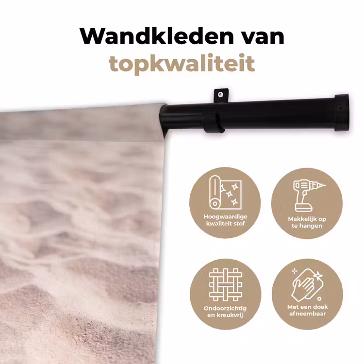 Wandkleed - Strand - Schelpen - Zomer - Roze - Decoratie — 3