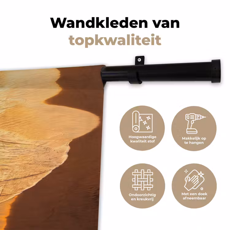Wandkleed - Surfer - Strand - Zonsondergang - Oceaan - Goud — 3