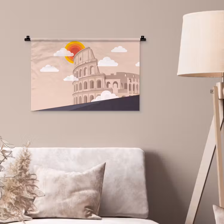 Wandkleed - Colosseum - Zonsopgang - Rome - Architectuur - Beige — 2