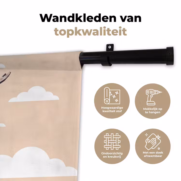 Wandkleed - Monument - Stad - Zonsondergang - Minimalistisch - Oranje — 3