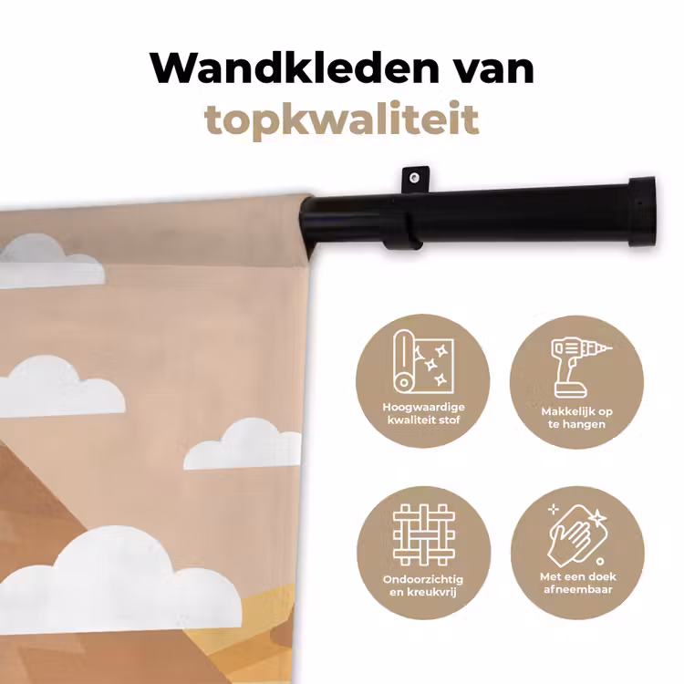 Wandkleed - Piramide - Zon - Woestijn - Modern - Oranje — 3