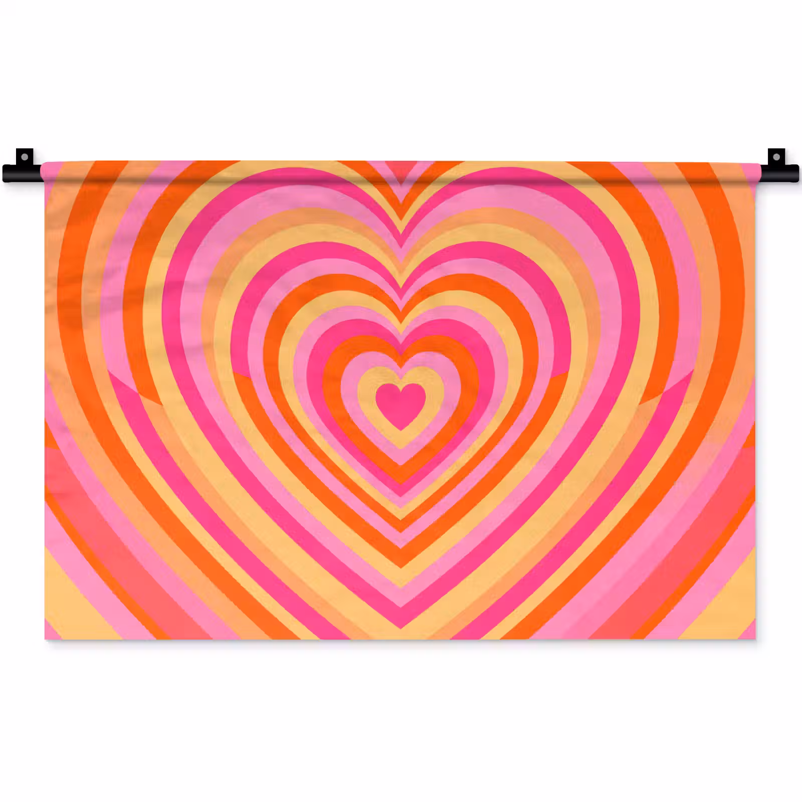 Wandkleed - Hart - Concentrisch - Abstract - Liefde - Kleurrijk — 1