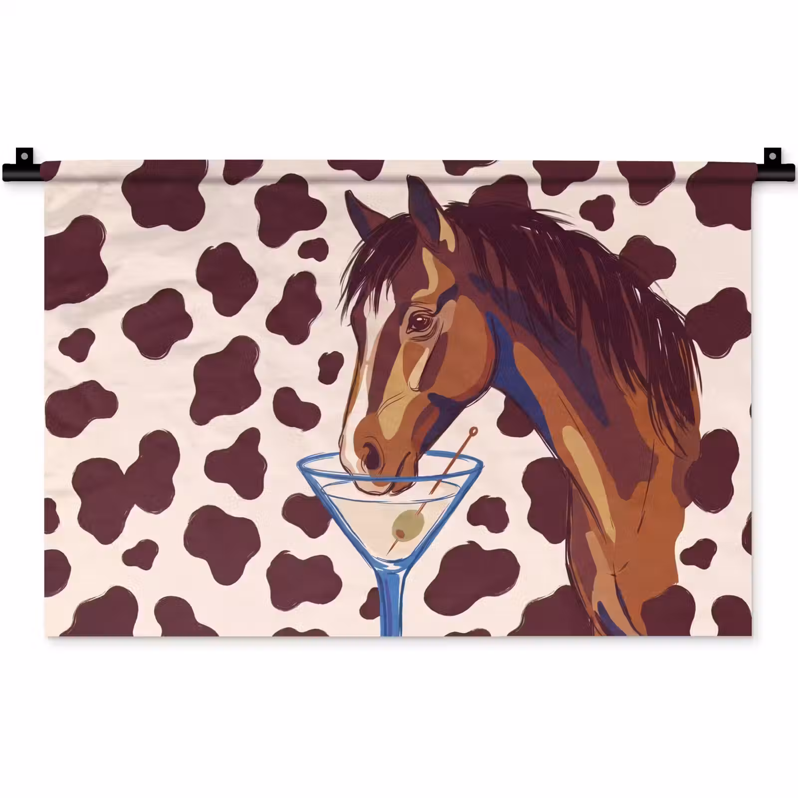 Wandkleed - Paard - Martini - Dieren - Abstract - Bruin — 1