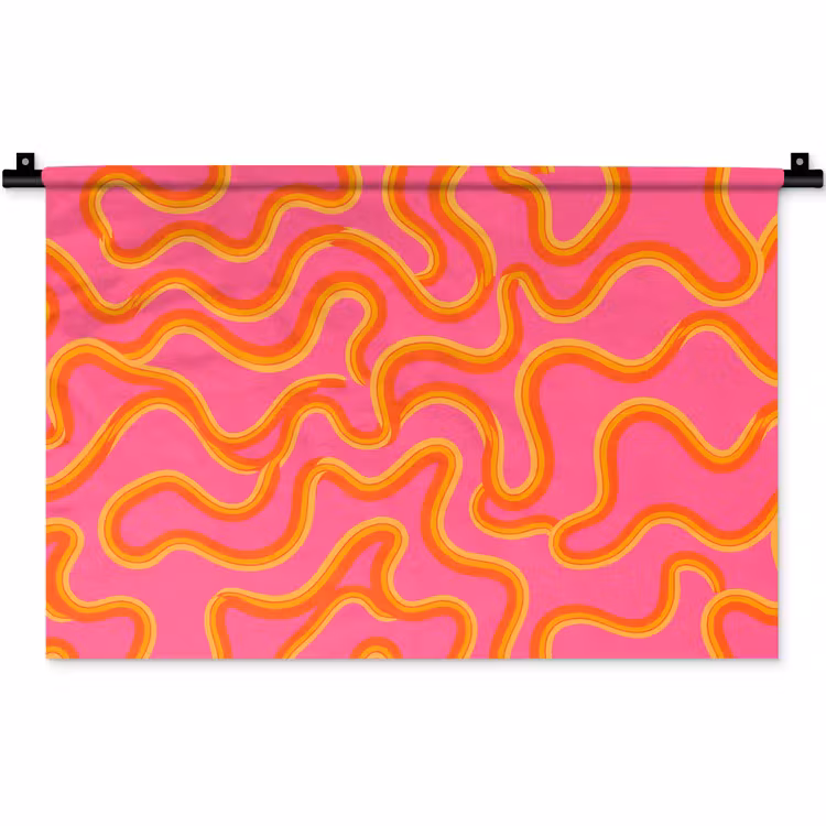 Wandkleed - Abstract - Golvende lijnen - Modern - Kleurrijk — 1
