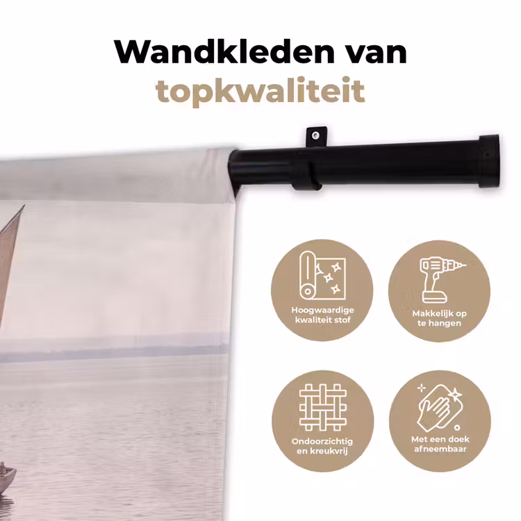 Wandkleed - Boot - Zeil - Water - Tropisch - Natuur — 3