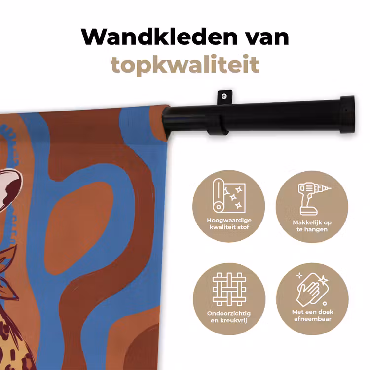 Wandkleed - Dieren - Cowboyhoed - Modern - Illustratie - Bruin — 3