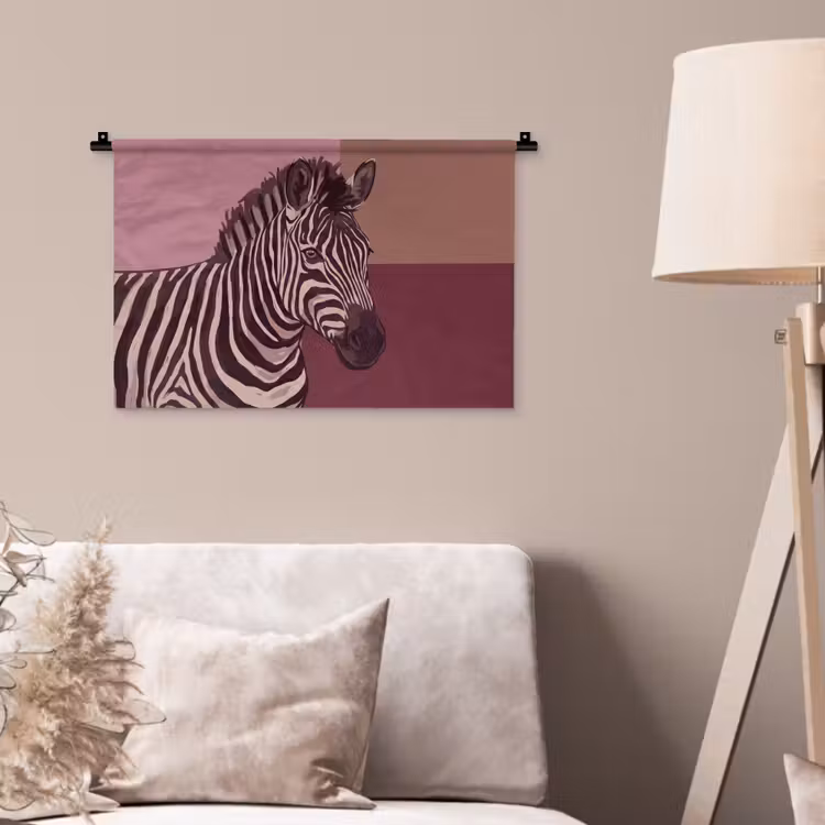 Wandkleed - Dieren - Zebrahoofd - Wildlife - Modern - Bruin — 2