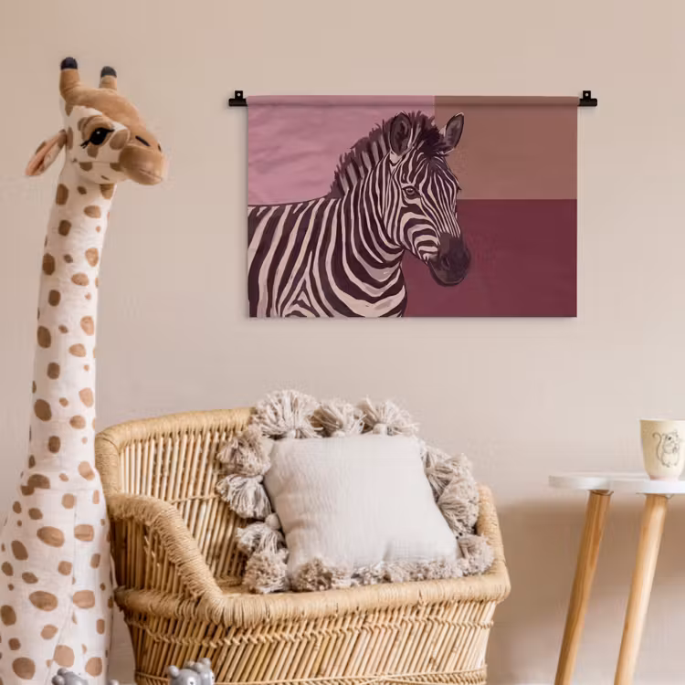 Wandkleed - Dieren - Zebrahoofd - Wildlife - Modern - Bruin — 5