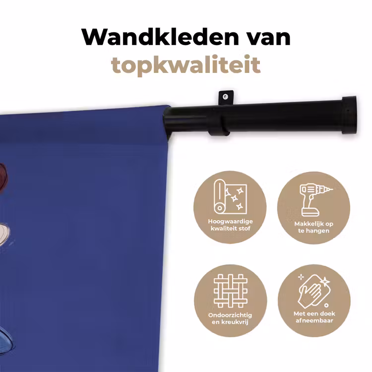 Wandkleed - Hoeden - Gestapeld - Mode - Kleurrijk - Illustratie — 3