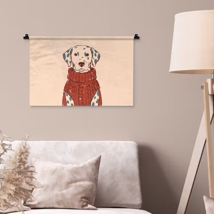 Wandkleed - Hond - Trui - Winter - Dieren - Rood — 2
