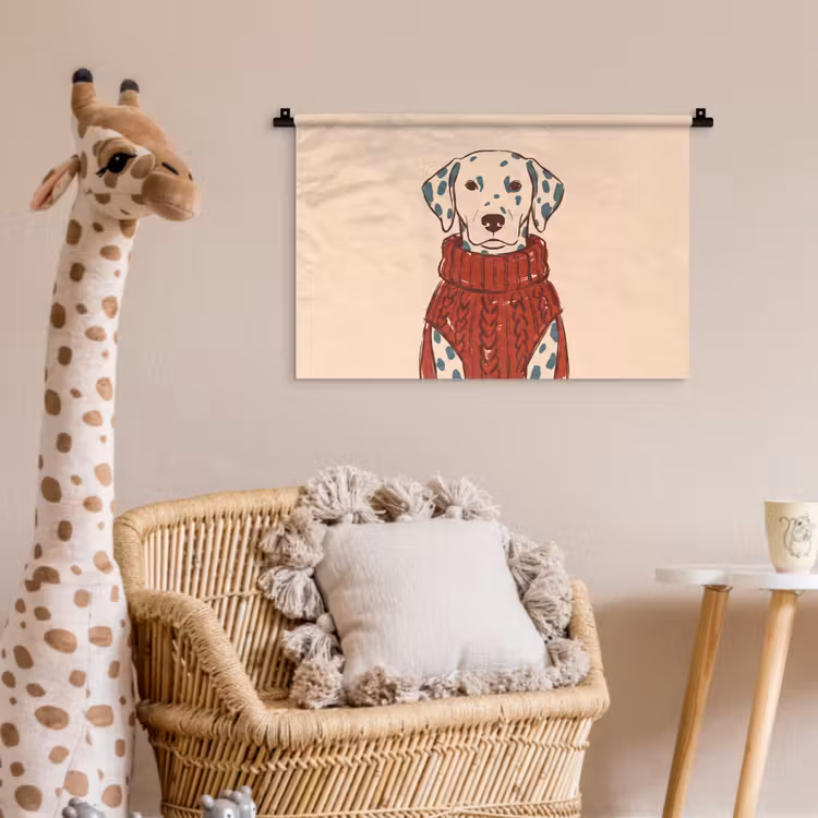 Wandkleed - Hond - Trui - Winter - Dieren - Rood — 5