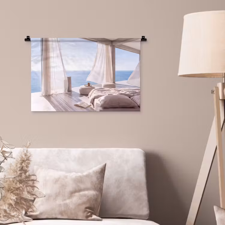 Wandkleed - Interieur - Zeezicht - Modern - Rust - Beige — 2