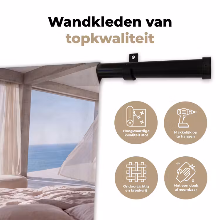 Wandkleed - Interieur - Zeezicht - Modern - Rust - Beige — 3