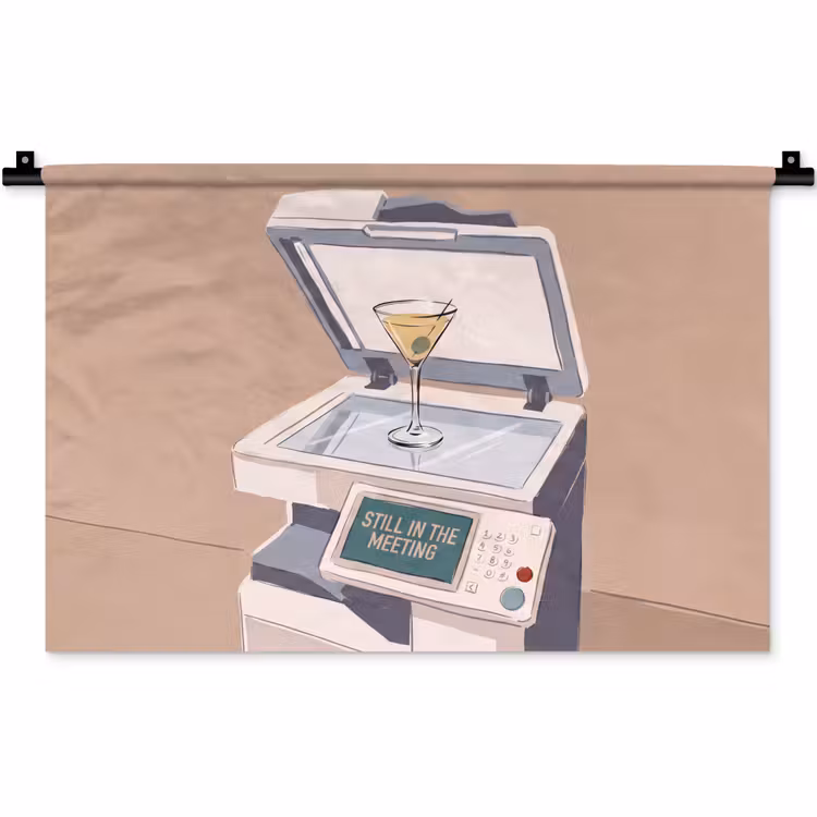 Wandkleed - Kantoor - Drank - Humor - Illustratie — 1
