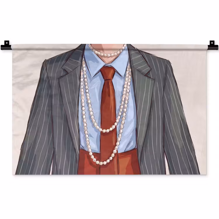 Wandkleed - Kleding - Strik - Parels - Klassiek - Mode — 1