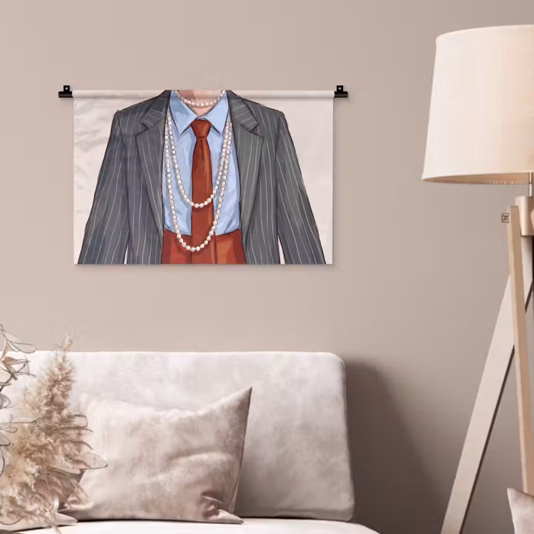 Wandkleed - Kleding - Strik - Parels - Klassiek - Mode — 2