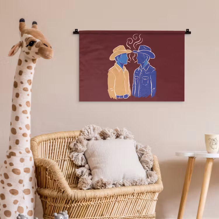 Wandkleed - Mensen - Profiel - Sigaret - Abstract - Kunst — 5