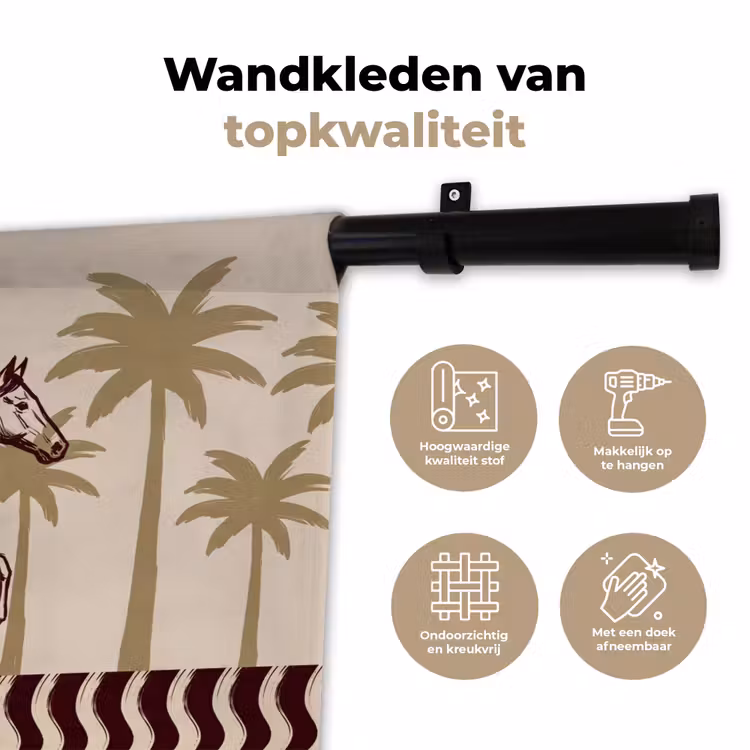 Wandkleed - Paard - Galopperend - Woestijn - Illustratie — 3